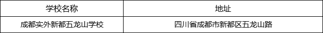 成都市成都實外新都五龍山學校地址在哪里？