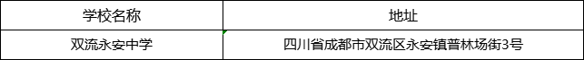 成都市雙流永安中學(xué)地址在哪里？