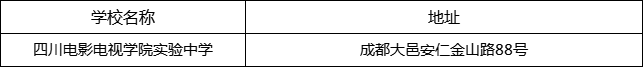 成都市四川電影電視學(xué)院實驗中學(xué)地址在哪里？