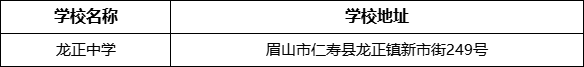 眉山市龍正中學(xué)學(xué)校地址在哪里？