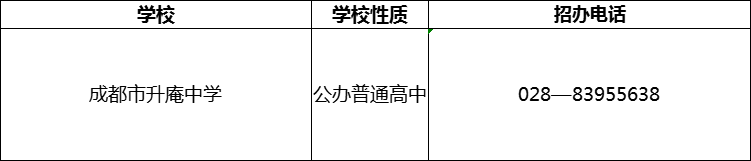 2024年成都市升庵中學(xué)招辦電話是多少？