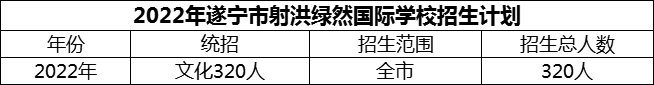 2024年遂寧市射洪綠然國際學(xué)校招生計(jì)劃是多少？