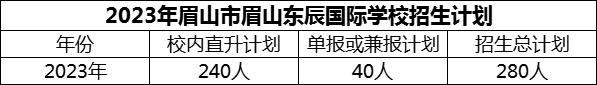 2024年眉山市眉山東辰國(guó)際學(xué)校招生計(jì)劃是多少？