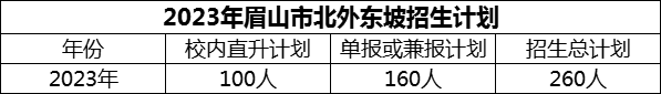 2024年眉山市北外東坡招生計(jì)劃是多少？