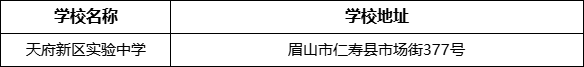 眉山市天府新區(qū)實(shí)驗(yàn)中學(xué)學(xué)校地址在哪里？